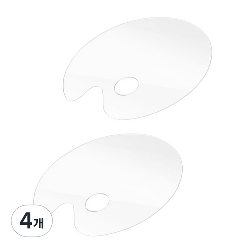 다한진 아크릴팔레트 타원형(대)298mm400mm2mm, 투명, 4개