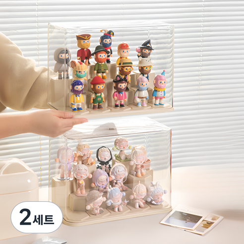 클라라홈 피규어 장식장 14블록 중형 자유로운 레이어드, 2세트
