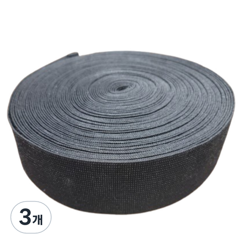 긍정미공방 12마) 코메즈밴드 허리고무밴드 45mm, 3개, 블랙