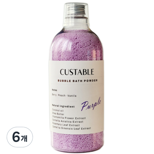 올데이커스터블 거품 입욕제 메가용량 파우더형 배쓰밤 퍼플, 1000ml, 6개