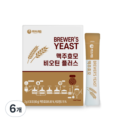 아임힐링 맥주효모 비오틴 플러스 판토텐산칼슘, 60g, 6개