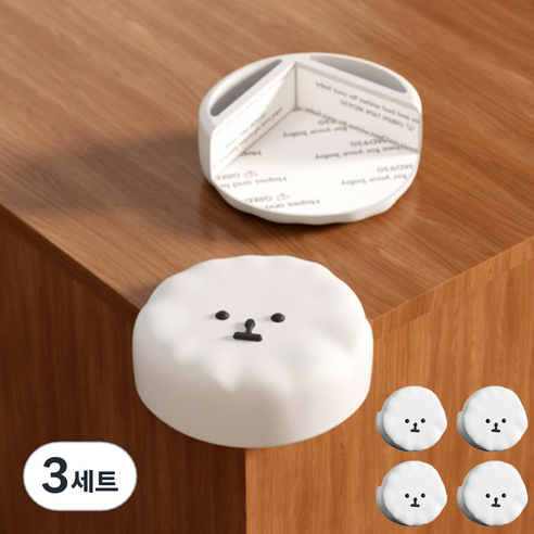 레디박스 못생긴 비숑 모서리 코너 보호 방지 가드 실리콘 4개, 화이트, 3세트