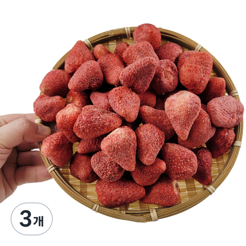 [주5일] 보존료 화학첨가물 제로 동결건조 딸기, 3개, 300g