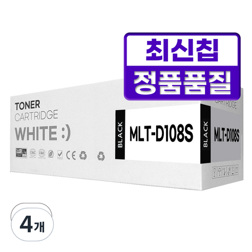 삼성 MLT-D108S 호환 재생 디디토너, 4개, 검정