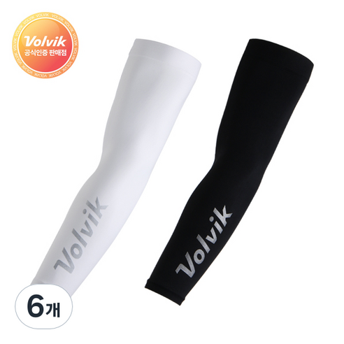 [VOLVIK] 볼빅 아쿠아엑스 냉감 골프 쿨토시 팔토시 양손 자외선차단 파크골프 운전 낚시 등산 스포츠 쿨토시, 화이트, 6개