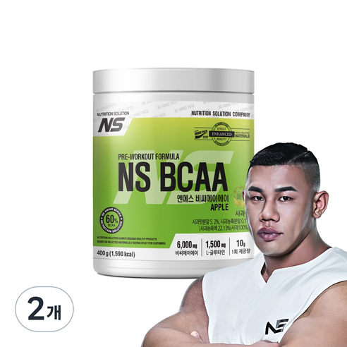 NS BCAA 아미노산 보충제 사과맛, 2개, 400g