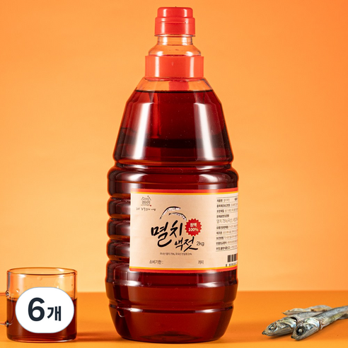 최아미 프리미엄 멸치액젓 국산 100% 원액 까나리액젓 4kg, 2000ml, 6개