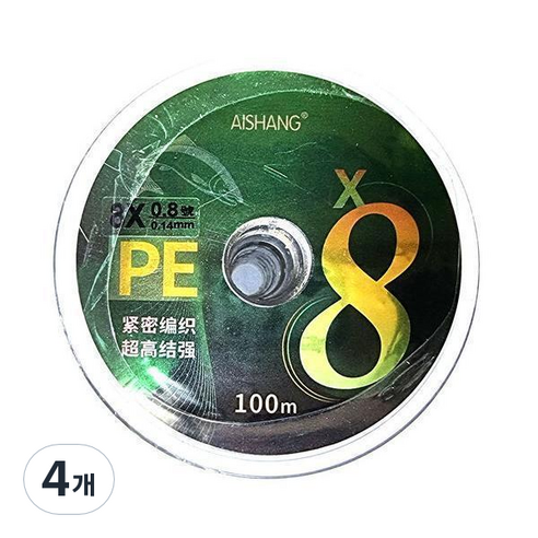 피싱클릭 합사8X 낚싯줄, 그레이줄, 4개