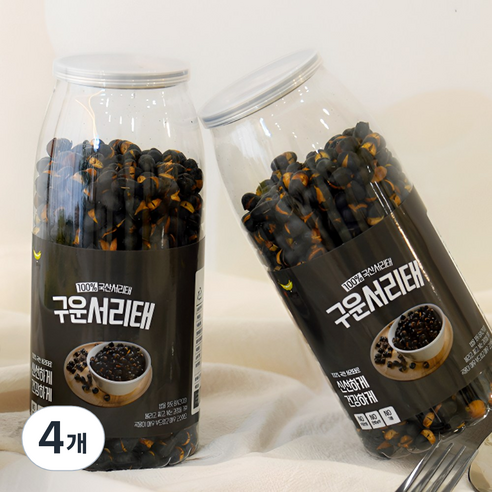 1+1 국산 서리태볶음 검정콩 뻥튀기 건강간식 다이어트과자, 280g, 4개