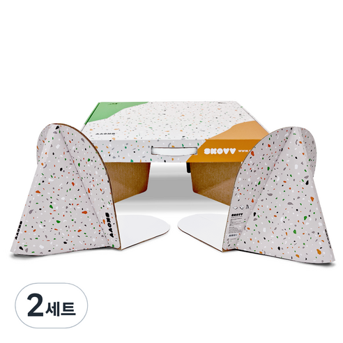 SKOVV 스코우 종이의자 캐리어 테이블 세트(2in1) 페스티벌 콘서트 피크닉 접이식 휴대용 등받이의자 컵홀더 한강 공원 외야석 잔디밭 나들이 초경량 좌식의자, [2in1세트] 종이의자 캐리어테이블 세트, 2세트