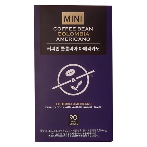 커피빈 콜롬비아 아메리카노 미니 스틱커피, 0.9g, 90개입, 1개