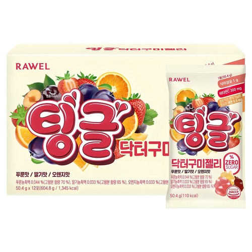 팅글 닥터구미젤리 제로슈가, 50.4g, 12개