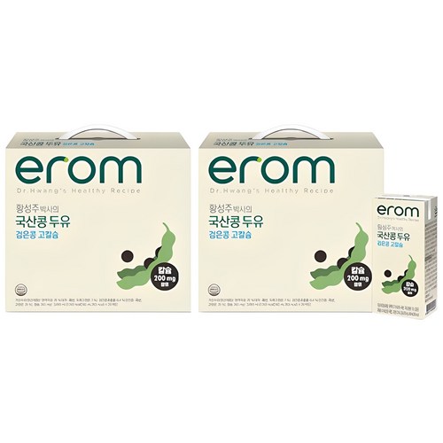 이롬 황성주 박사의 국산콩 두유 검은콩 고칼슘, 190ml, 40개