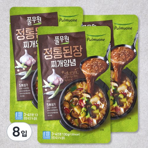 풀무원 정통 된장찌개양념, 130g, 8입