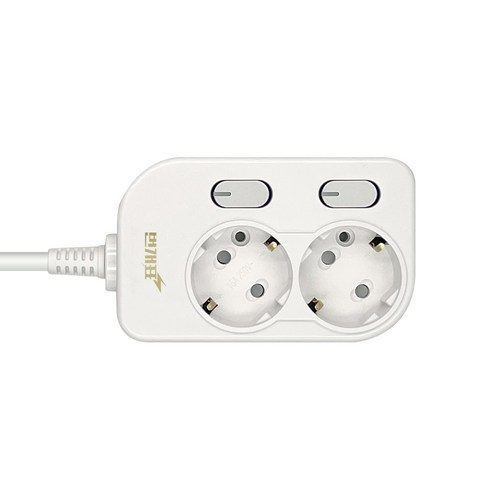 번개표 뉴 개별 멀티탭 2구 WI-MC31623, 3m, 화이트, 1개