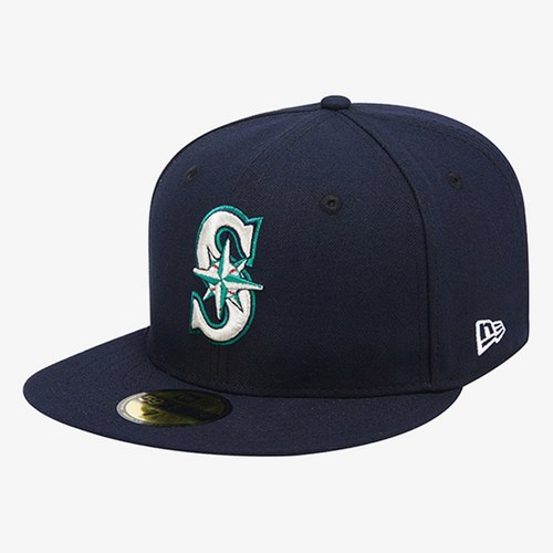뉴에라 59FIFTY 어센틱 시애틀 매리너스 MLB 모자, NAVY