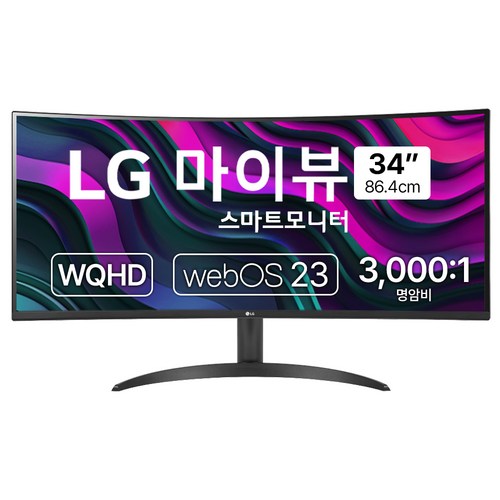 LG전자 WQHD MyView 스마트 커브드 모니터, 86.4cm, 34SR60QC