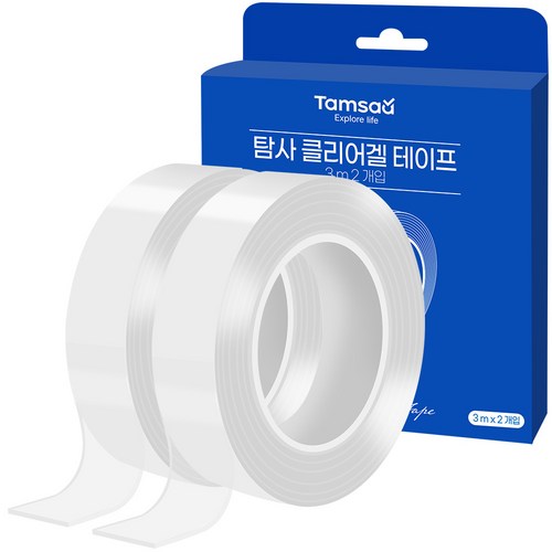 탐사 클리어겔 초강력 다용도 실리콘 양면테이프 3m 2개입, 1개