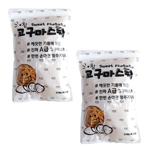 대삼민속식품 참고구마스틱, 500g, 2개입 - 고구마 스틱 추천