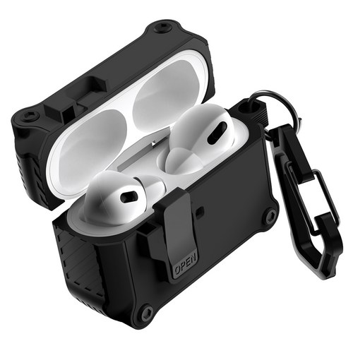 구스페리 범퍼 락 하드 케이스, 에어팟4, 블랙, 1개