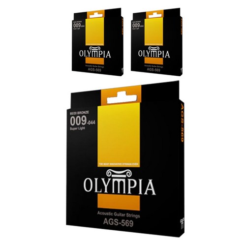 OLYMPIA 스탠다드 통기타줄 3p, AGS-569, 노란색 - 통기타 줄 추천