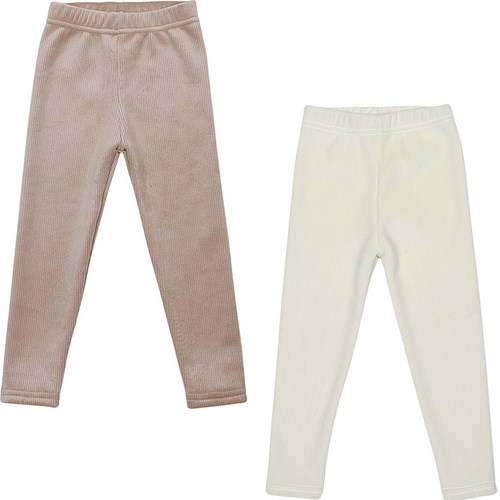 레인보우키즈 아동용 조이 밍크 골지 레깅스 2종세트