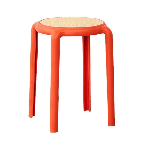 쿠마우 밤부 스타일 플라스틱 의자, 오렌지, 1개