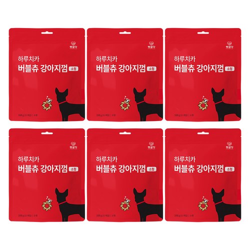 펫생각 강아지 하루치카 버블츄 강아지껌 소형 21p, 치아관리, 168g, 6개