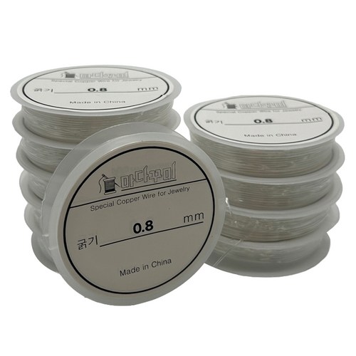 마다꾸미 비즈 공예 DIY 만들기 재료 우레탄줄 0.8mm, 투명, 10개