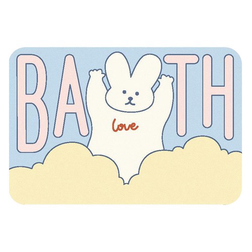 무식이네 뽀송토끼몽 빨아쓰는 규조토 발매트 60 x 40 cm, A신난토끼몽, 1개