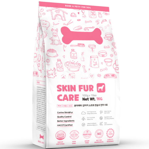 본아페티 강아지 전연령용 피부 피모 저알러지 사료, 1개, 1kg, 연어