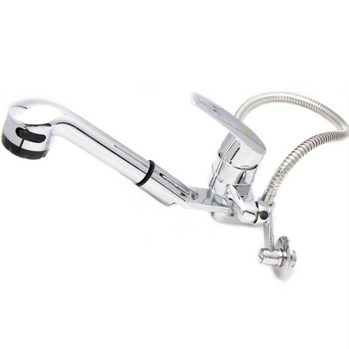 국산 수도엔꼭지 모닝 싱크대 수전 벽붙이 TPF-0027, 1세트, 몸체높이 11.5cm x 홀간거리 11cm