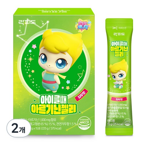 락피도 캐치티니핑 아이클때 아르기닌젤리 15p, 225g, 2개, 자두맛