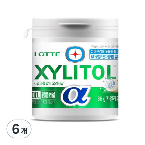 롯데자일리톨 알파 오리지날, 86g, 6개