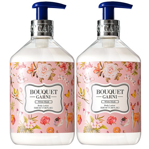 부케가르니 바디로션 화이트머스크, 520ml, 2개