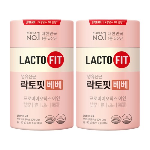 락토핏 생유산균 베베 60포, 120g, 2개