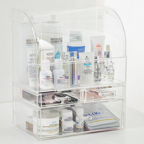 코멧 모던 화장품 정리함 커버형, 1개, 투명색