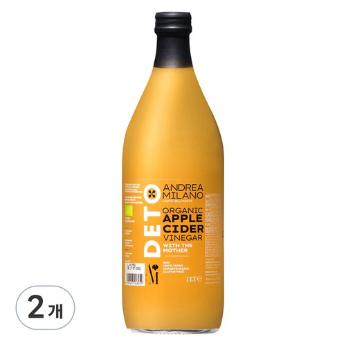 안드레아밀라노 애플 사이다 비니거 애사비, 1L, 2개