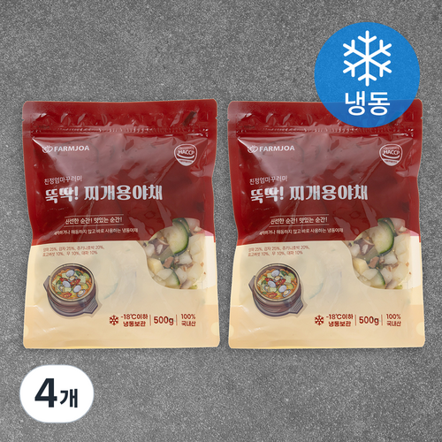 친정엄마꾸러미 뚝딱! 찌개용 채소 (냉동), 500g, 4개