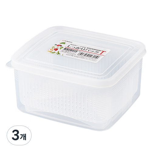 나카야 두부보관 채반 밀폐용기 1.1L, 3개, 단품