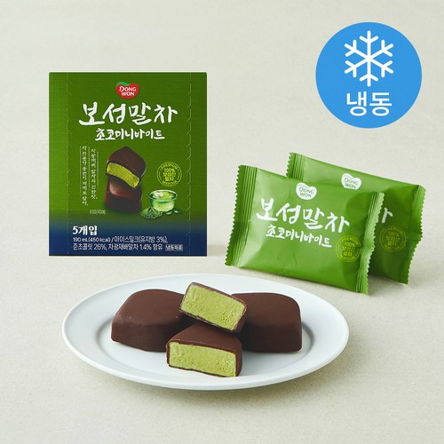 [로켓프레시] 동원 보성 말차 초코 미니바이트 (냉동), 1개, 5개입, 38ml