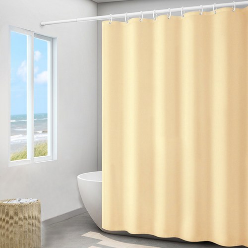 아티홈 단색 물때방지 욕실 샤워커튼 + 커튼고리 세트, 120 x 180 cm, 옐로우(샤워커튼), 1세트