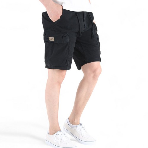 남성용 빈티지 워싱 카고 밴딩 스판 반바지 YXB14