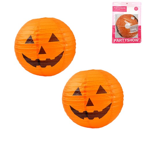파티쇼 할로윈 종이등, 오렌지호박, 2개