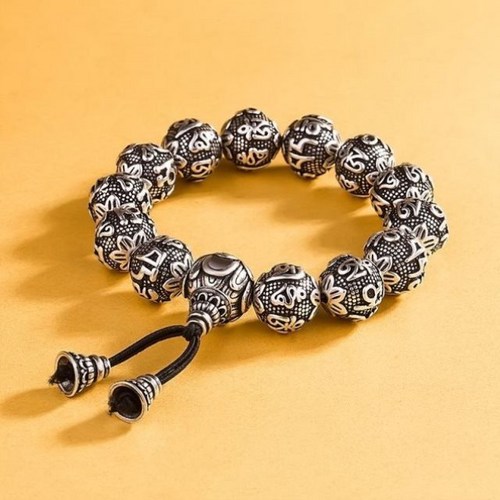 라오농 불구슬 은팔찌 육자진언심 돈독히 하는 손꼬치 남자 여사 환적+KIE07X