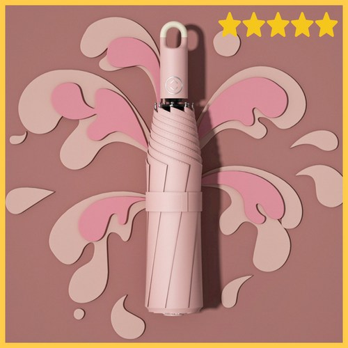 엠제이하우스 3단 자동 고리 우산, 로즈핑크, 1개