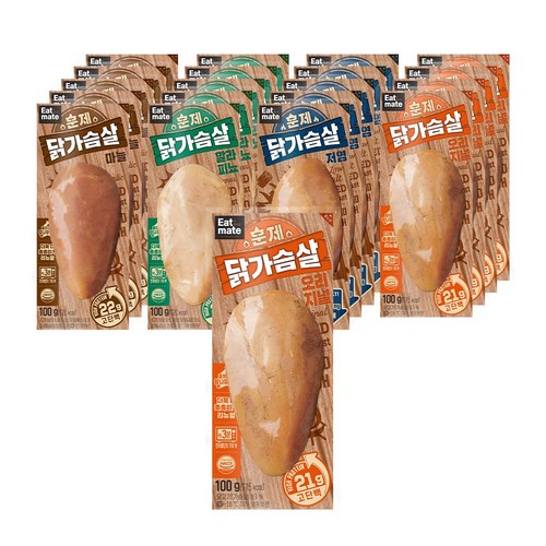 [랭킹닭컴] 잇메이트 훈제 닭가슴살 맛보기, 20개, 100g