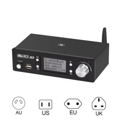 HD920PRO HDMI 2.0 5.1CH 오디오 디코더 블루투스 5.0 수신기 DAC DTS AC3 돌비 애트모스 4K ARC 컨버터 SPDIF PCUSB 사운드 카드, EU Adapter, 1개