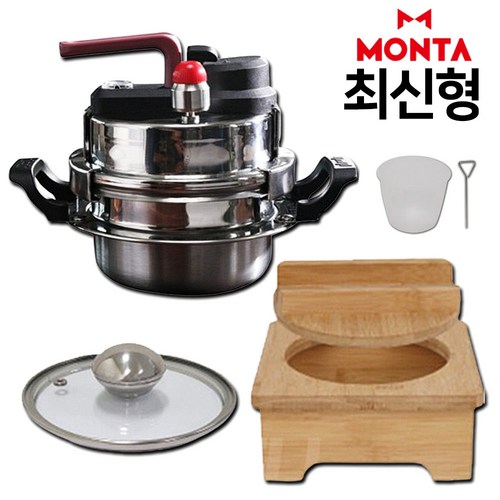 [신형] 몬타 5분 누룽지 가마솥 1~2인 3~4 인용 원터치 가스 인덕션 압력 밥솥, 1~2인용 몬타 원터치 가마솥, 1개