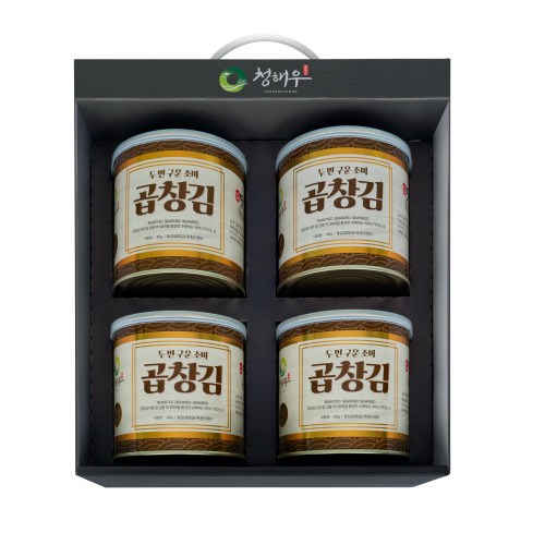 [청해우] 두번구운 조미 곱창김 선물세트, 4개, 35g